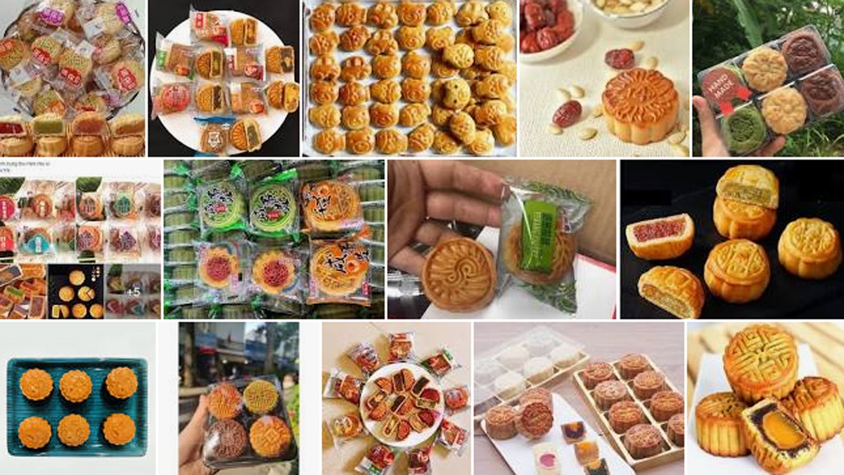 Bánh trung thu mini Trung Quốc được bán tràn lan trên chợ mạng.