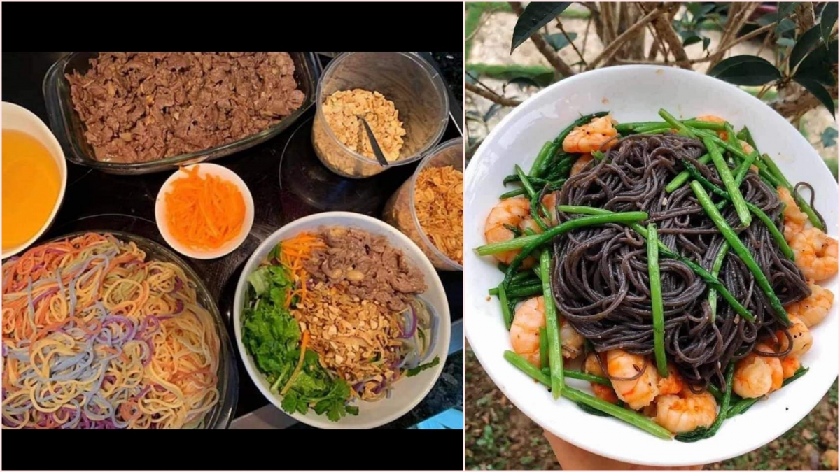 Bún ngũ sắc có thể nấu theo nhiều cách như bún nước, bún trộn. Nguồn: Lý Thị Thảo