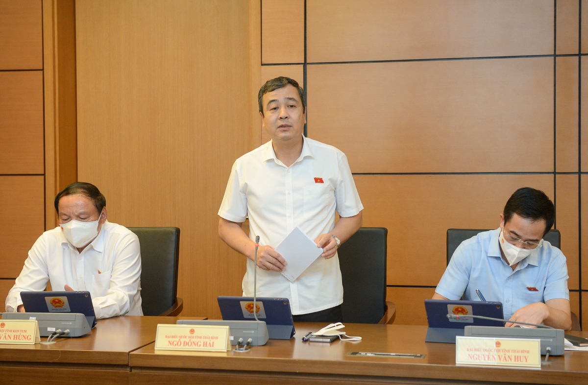 Đại biểu Ngô Đông Hải, đoàn ĐBQH tỉnh Thái Bình, trong một phiên thảo luận tổ tại kỳ họp thứ nhất Quốc hội khóa XV