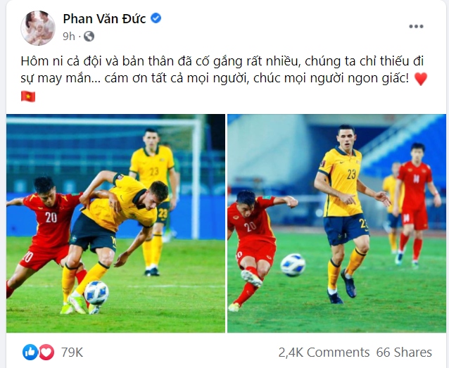 Phan Văn Đức chơi rất nỗ lực, nhưng vẫn chưa thể ghi bàn cho đội tuyển Việt Nam ở vòng loại thứ 3.