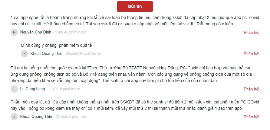 Một số phản hồi của bạn đọc trên báo Điện tử VOV
