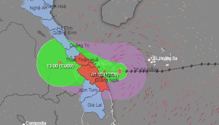 Typhoon Conson is forecast to pound central localities on September 12.