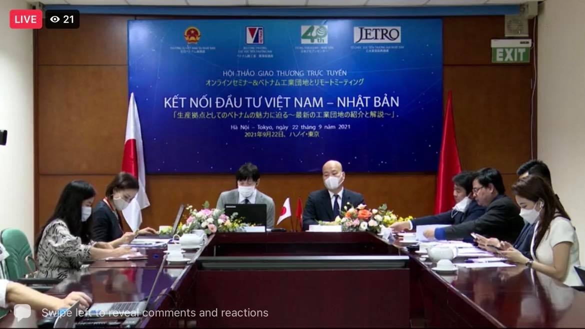 Hội thảo trực tuyến “Kết nối Đầu tư Việt Nam – Nhật Bản” ngày 22/9/2021.