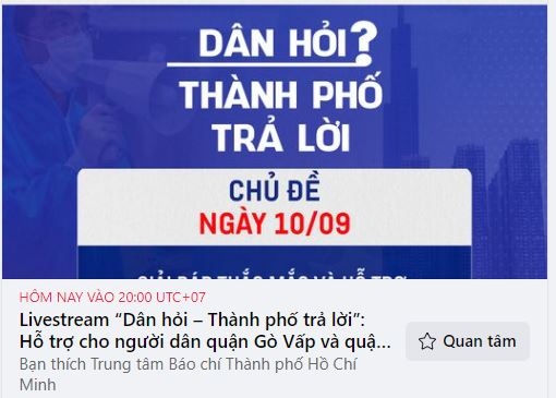 “Dân hỏi - Thành phố trả lời” ngày 10/9