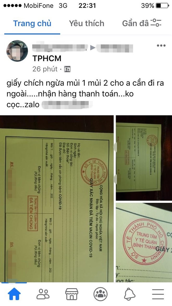 rao ban chung nhan tiem 2 mui vaccine , lam the xanh covid tren mang hinh anh 1