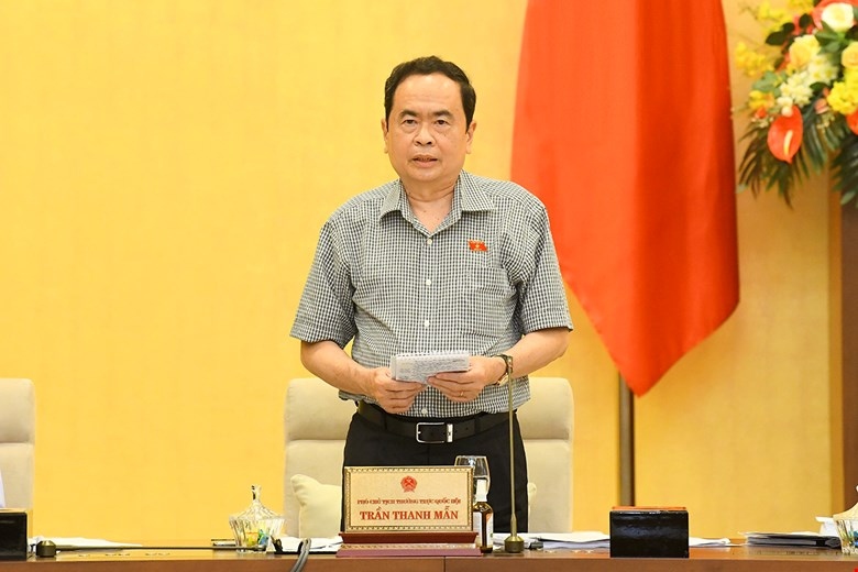 Phó Chủ tịch thường trực Quốc hội Trần Thanh Mẫn phát biểu tại phiên làm việc chiều 16/9. Ảnh: Quốc hội