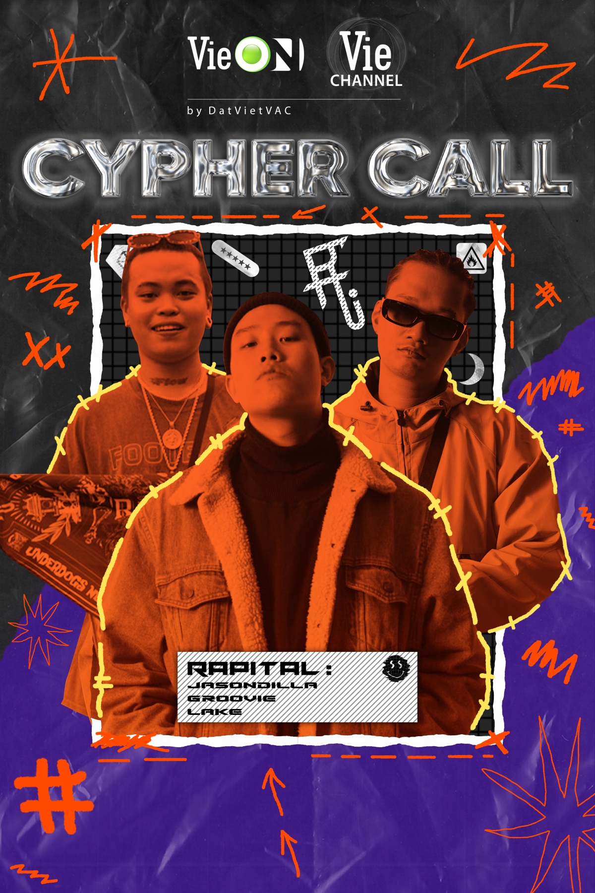 3 thành viên của nhóm rap Rapital xuất hiện tại "Cypher call" tập 6. 