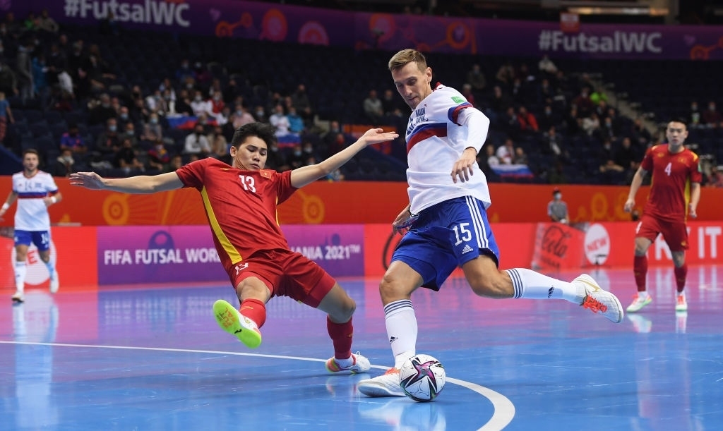 Cột dọc 2 lần cứu thua cho ĐT Futsal Việt Nam. (Ảnh: Getty). 