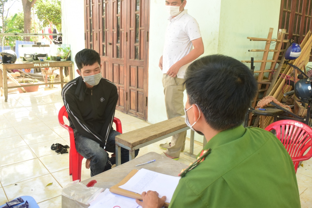 Đối tượng Thái Khắc Tú tại cơ quan công an