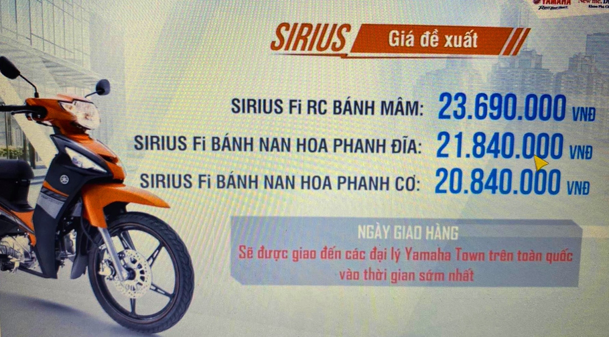 Giá bán cụ thể từng phiên bản của Yamaha Sirius FI 2021.