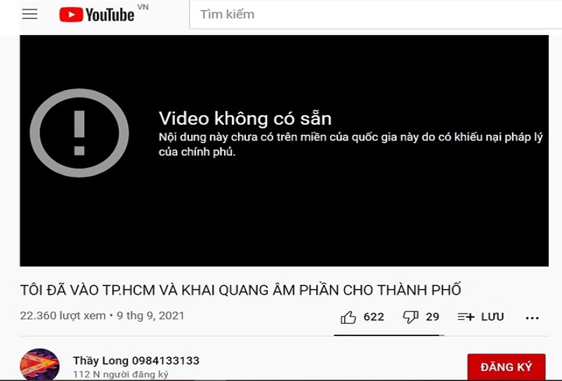 youtube chan 13 video cua nguoi tu xung giang tran tran yem covid-19 hinh anh 1