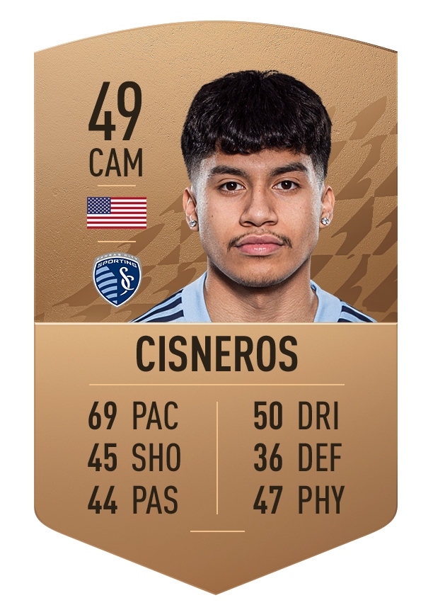5. Osvaldo Cisneros | Sporting KC | Chỉ số ban đầu: 49 | Chỉ số tiềm năng: 74 (+25)
