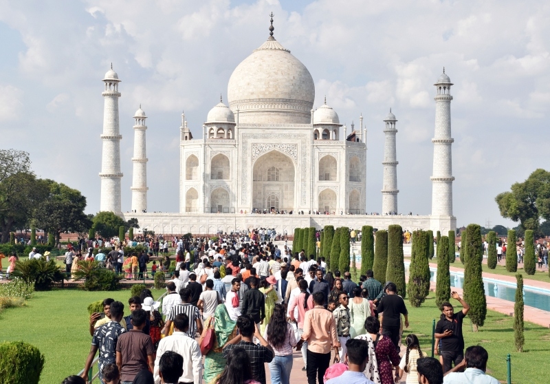 Lăng Taj Mahal tại thành phố Agra, bang Uttar Pradesh, một trong những điểm thu hút du khách quốc tế ở Ấn Độ (ANI)