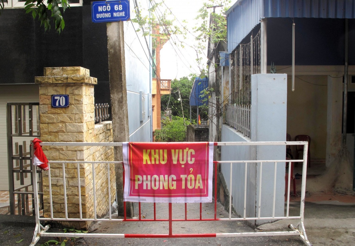 Khu vực phong tỏa tại ngõ 68 đường Nghè, quận Đồ Sơn, nơi gia đình bệnh nhân sinh sống.