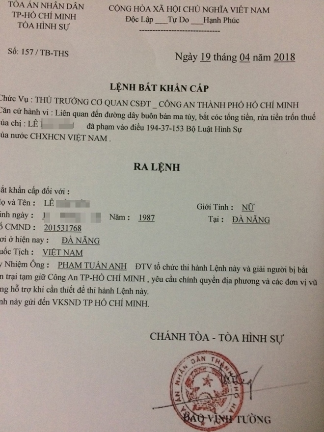 “Quyết định truy nã” giả mạo đối tượng dùng để hù dọa nạn nhân. Ảnh: Công an nhân dân