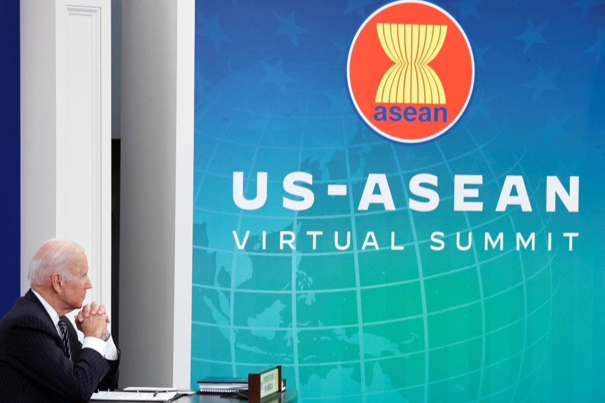 Tổng thống Joe Biden ngày 26/10 (giờ Mỹ) đã tham dự Hội nghị cấp cao ASEAN diễn ra theo hình thức trực tuyến. Ảnh: Reuters