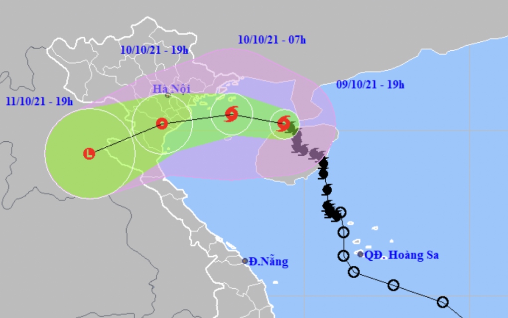 Lionrock is forecast to strike southern parts of the Red River Delta on October 10 afternoon.