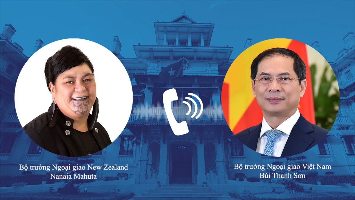 Bộ trưởng Ngoại giao Bùi Thanh Sơn điện đàm với Ngoại trưởng New Zealand Nanaia Mahuta.