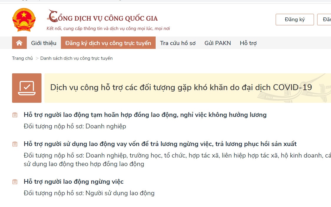 ha noi giai quyet ho so truc tuyen ho tro kho khan covid-19 tren cong dich vu quoc gia hinh anh 1