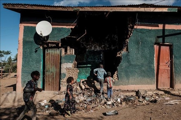 Damaged buildings during a conflict in Tigray, Ethiopia (Photo: AFP/VNA)