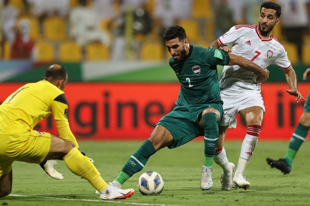 UAE hoà Iraq 2-2. (Ảnh: Getty)