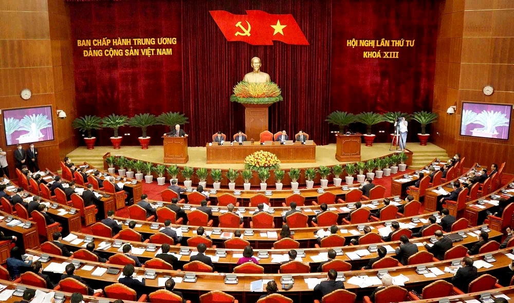Sáng 4/10, Hội nghị lần thứ 4 Ban Chấp hành Trung ương Đảng khóa XIII đã khai mạc tại Thủ đô Hà Nội (Ảnh: dangcongsan.vn/