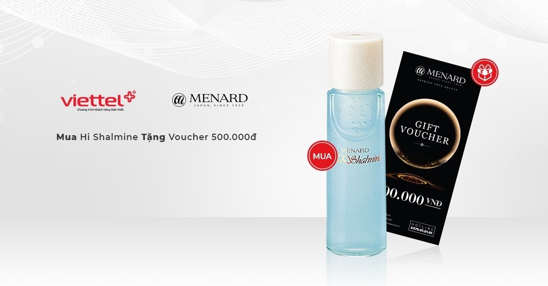 Thật tuyệt vời, chị em phái đẹp hẳn sẽ rất yêu thích đổi 10.000 điểm My Viettel nhận Voucher mua nước Tẩy trang 600k  để có làn da trắng sáng mịn màng và còn được tặng thêm Voucher 500k của thương hiệu cao cấp Menard