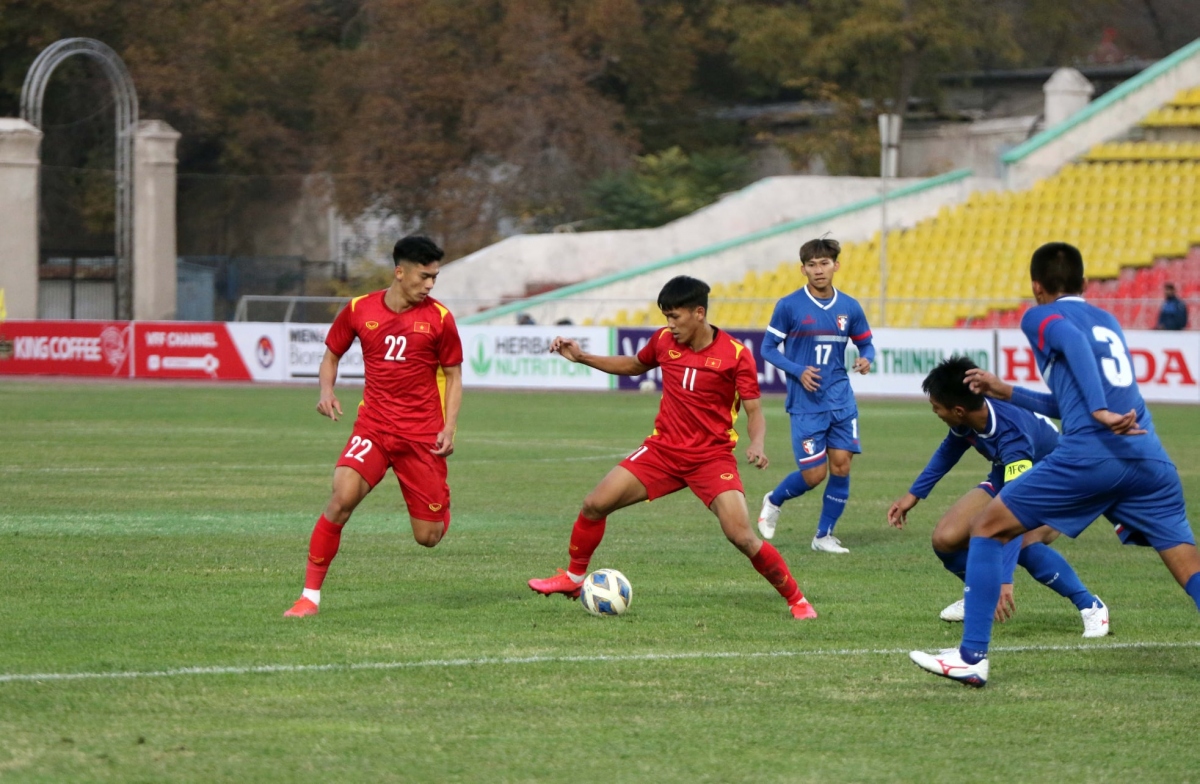 U23 Việt Nam và U23 Myanmar đều thắng U23 Đài Bắc Trung Hoa 1-0 trước khi gặp nhau ở lượt trận cuối bảng I. (Ảnh: VFF)