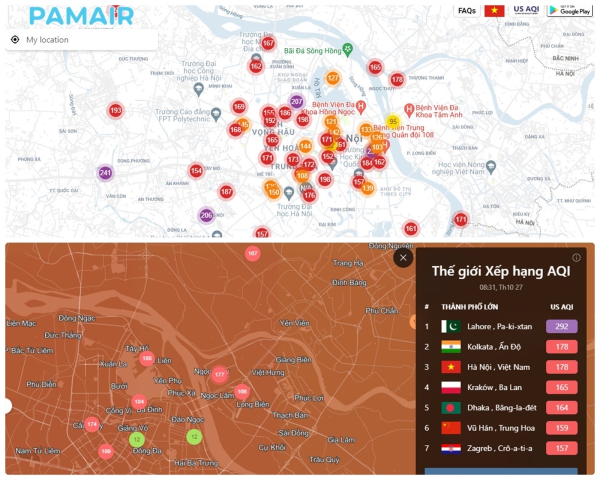 Hanoi ranks third in the list of most polluted capital city, only behind India and Pakistan