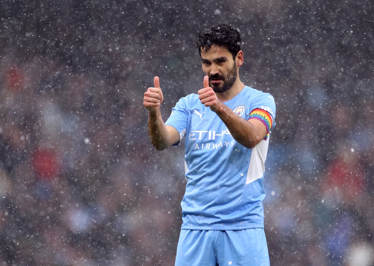 Gundogan mở tỷ số cho Man City. (Ảnh: Reuters).