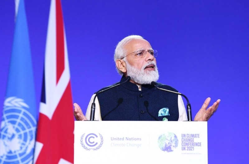 Thủ tướng Ấn Độ Narendra Modi phát biểu tại COP-26 ngày 2/11. Ảnh: ANI