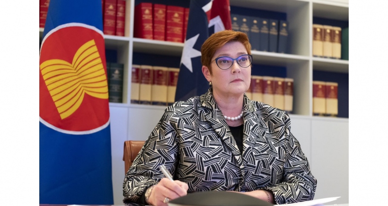 Bộ trưởng Ngoại giao Australia - Marise Payne tham dự cuộc họp với các đối tác ASEAN vào tháng 8/2021. Nguồn: Twitter