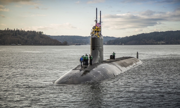 Tàu ngầm hạt nhân USS Connecticut của Mỹ. Ảnh: AFP