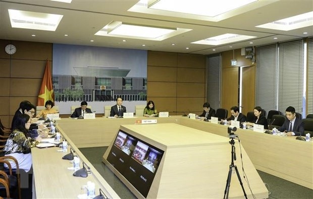 The National Assembly’s Committee for Legal Affairs and the Constitution and Law Committee of the Chinese National People’s Congress (NPC) held online talks on November 4. (Photo: VNA)