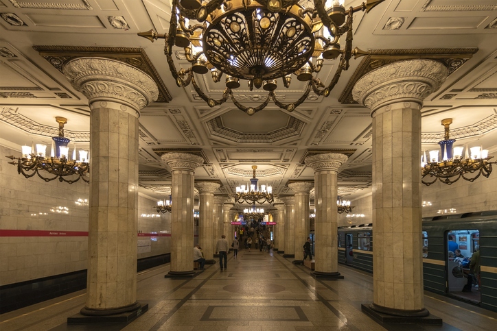 saint petersburg metro at avtovo station saint petersburg russia