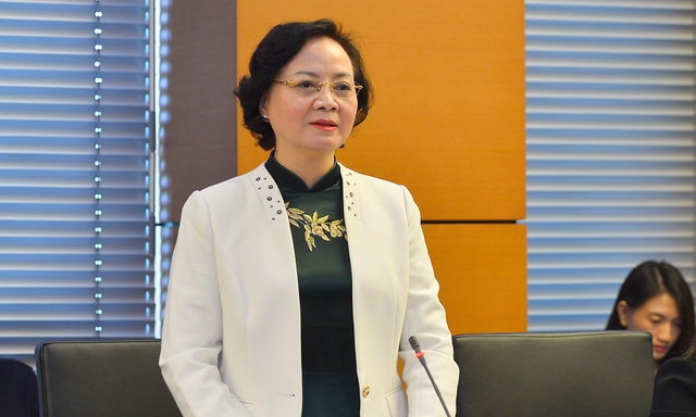 Bộ trưởng Bộ Nội vụ Phạm Thị Thanh Trà. (Ảnh: Quốc hội)