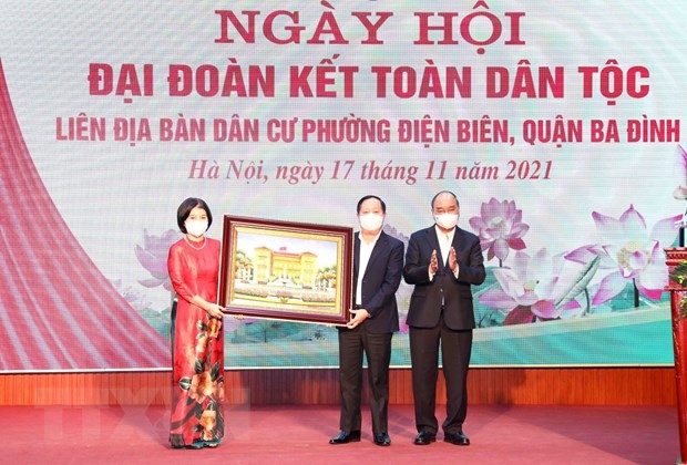 lan thu 12, chu tich nuoc du ngay hoi dai doan ket voi ba con trong phuong hinh anh 2