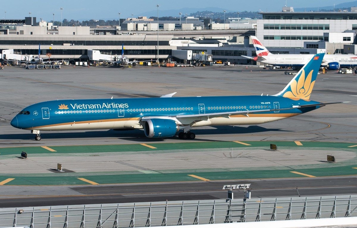 Máy bay của Vietnam Airlines trong một lần khai thác bay đến Mỹ.