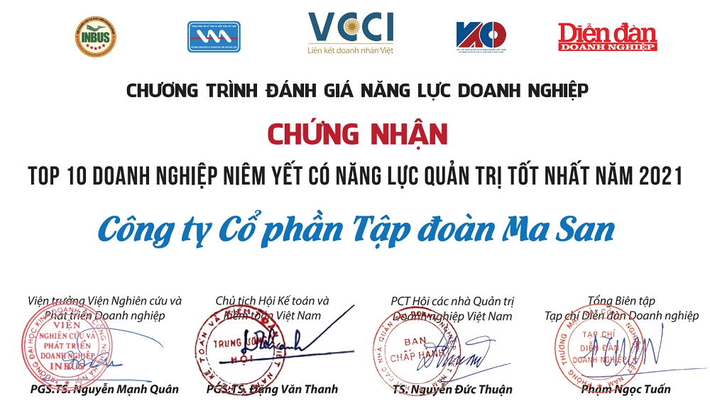 Vượt qua hàng ngàn DN niêm yết, Masan được vinh danh Vietnam Best Companies 2021