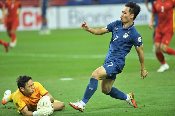 Thái Lan bất ngờ mở tỷ số. (Ảnh: Getty).