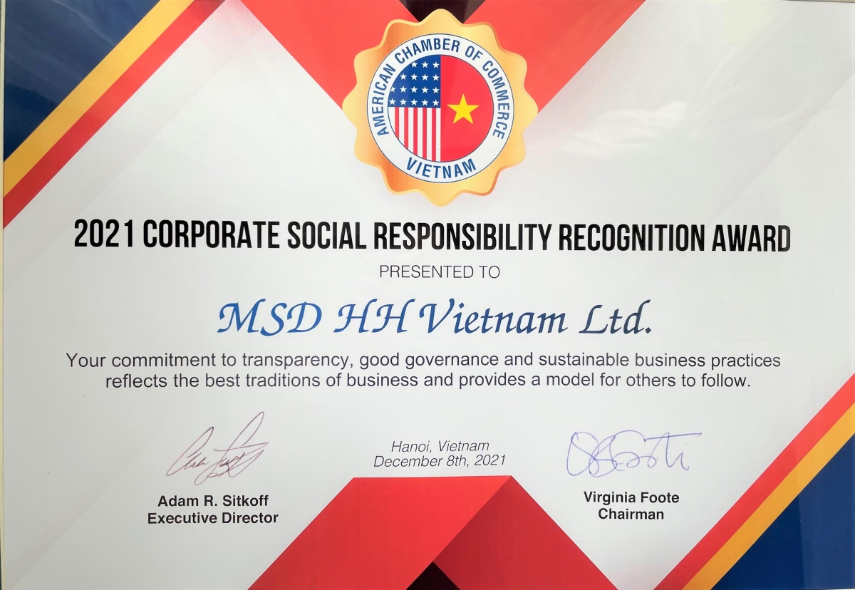 Giải thưởng tôn vinh MSD Việt Nam.