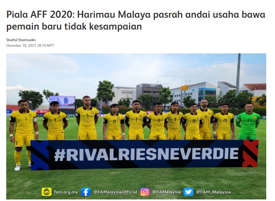 Dt malaysia doa bo aff cup 2020 truoc tran dau voi Dt viet nam hinh anh 1