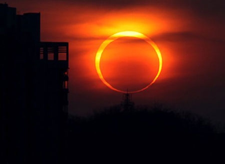 Eclipse occurs when the moon moves between the sun and earth, casting a shadow on earth. (Photo: AFP)