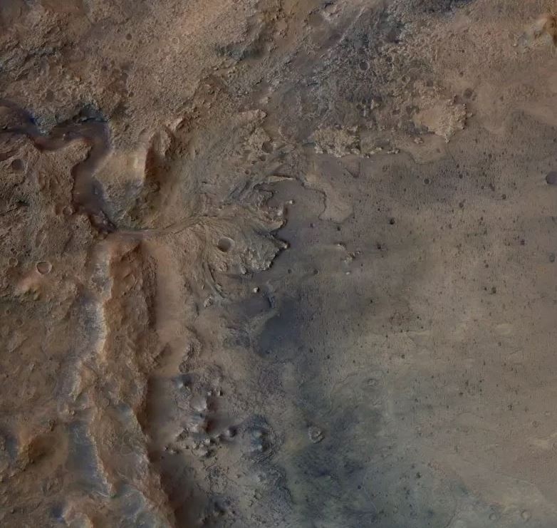 Hình ảnh cho thấy những gì còn lại của một châu thổ cổ xưa trên Miệng hố Jezero trên sao Hỏa. Ảnh: NASA