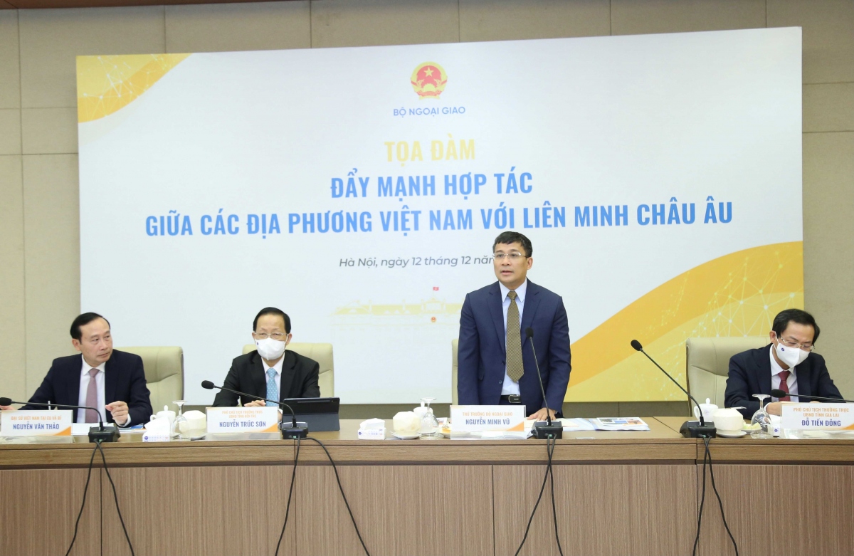 Thứ trưởng Ngoại giao Nguyễn Minh Vũ phát biểu (Ảnh: BNG).