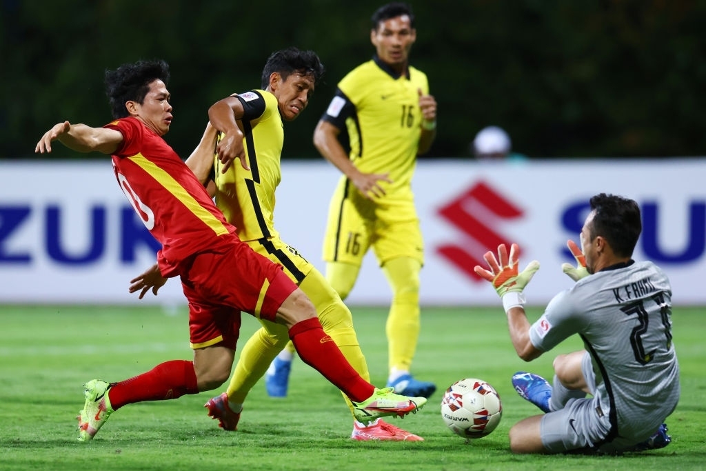 Trở về AFF Cup 2020 sau những màn so tài đẳng cấp châu lục ở vòng loại cuối World Cup 2022, ĐT Việt Nam đã thể hiện sức mạnh vượt trội so với Malaysia. (Ảnh: Getty)