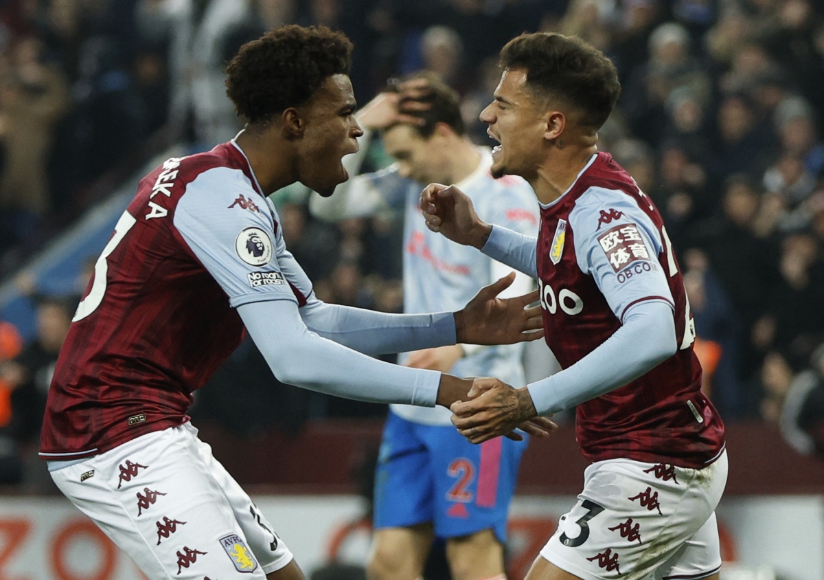Bruno lập cú đúp, MU vẫn chia điểm với Aston Villa vì màn chào sân rực sáng của Coutinho
