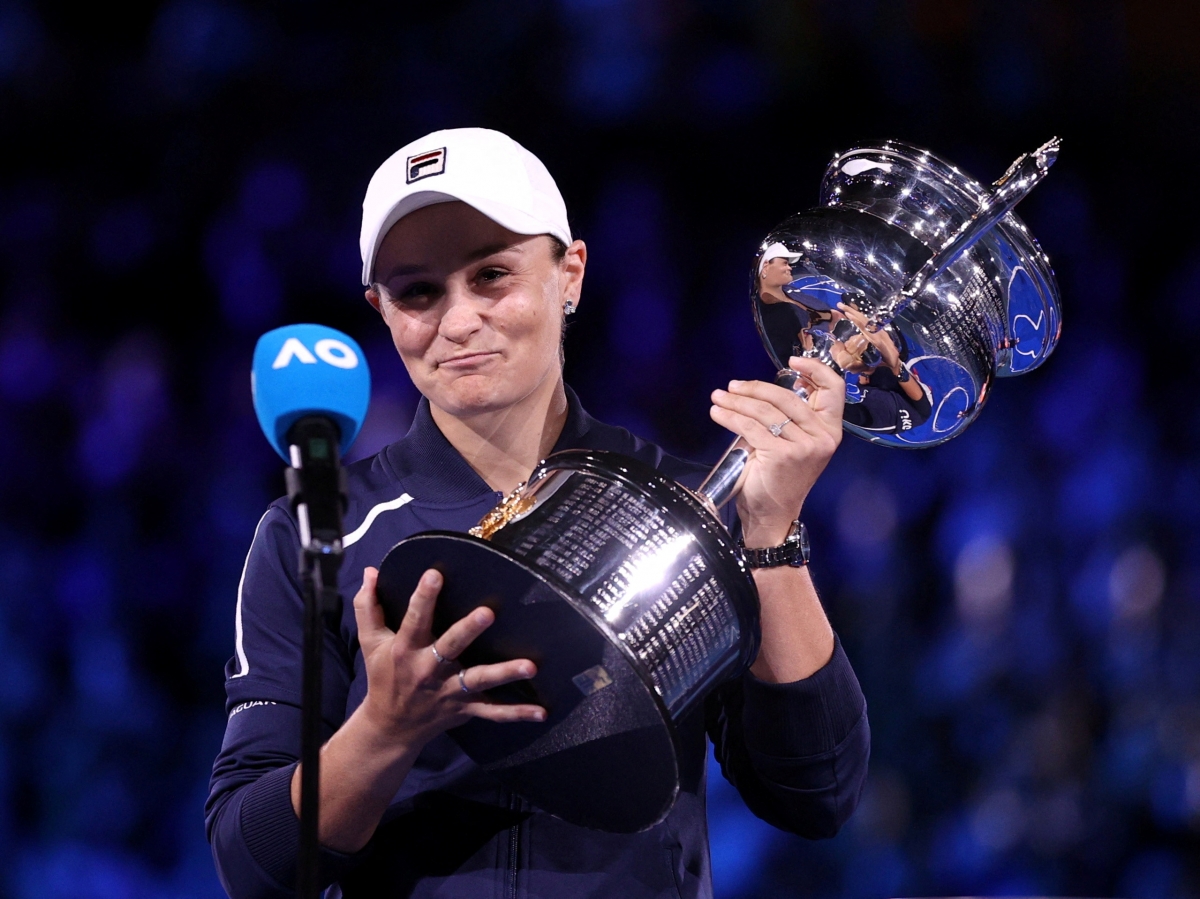 Ashleigh Barty vô địch nội dung đơn nữ Australian Open 2022. (Ảnh: Reuters)