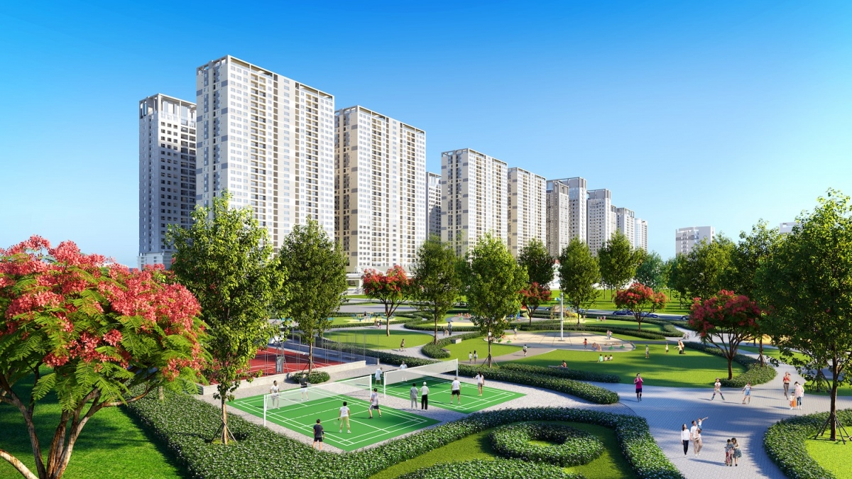 Đến với Hinode Royal Park (Hoài Đức) cư dân có cơ hội trải nghiệm không gian sống xanh cùng nhiều tiện ích ngoài trời.