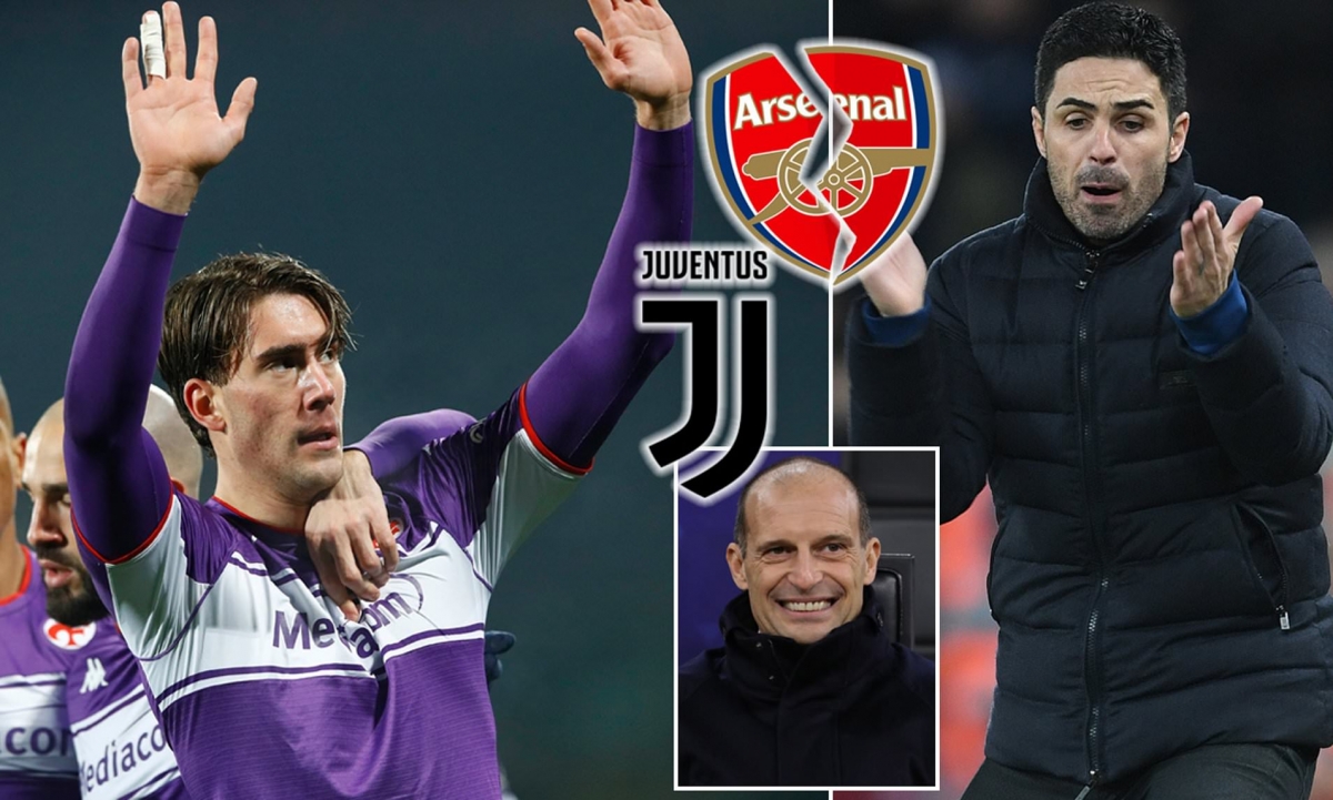Juventus đánh bật Arsenal trong thương vụ Dusan Vlahovic. (Ảnh: Daily Mail)